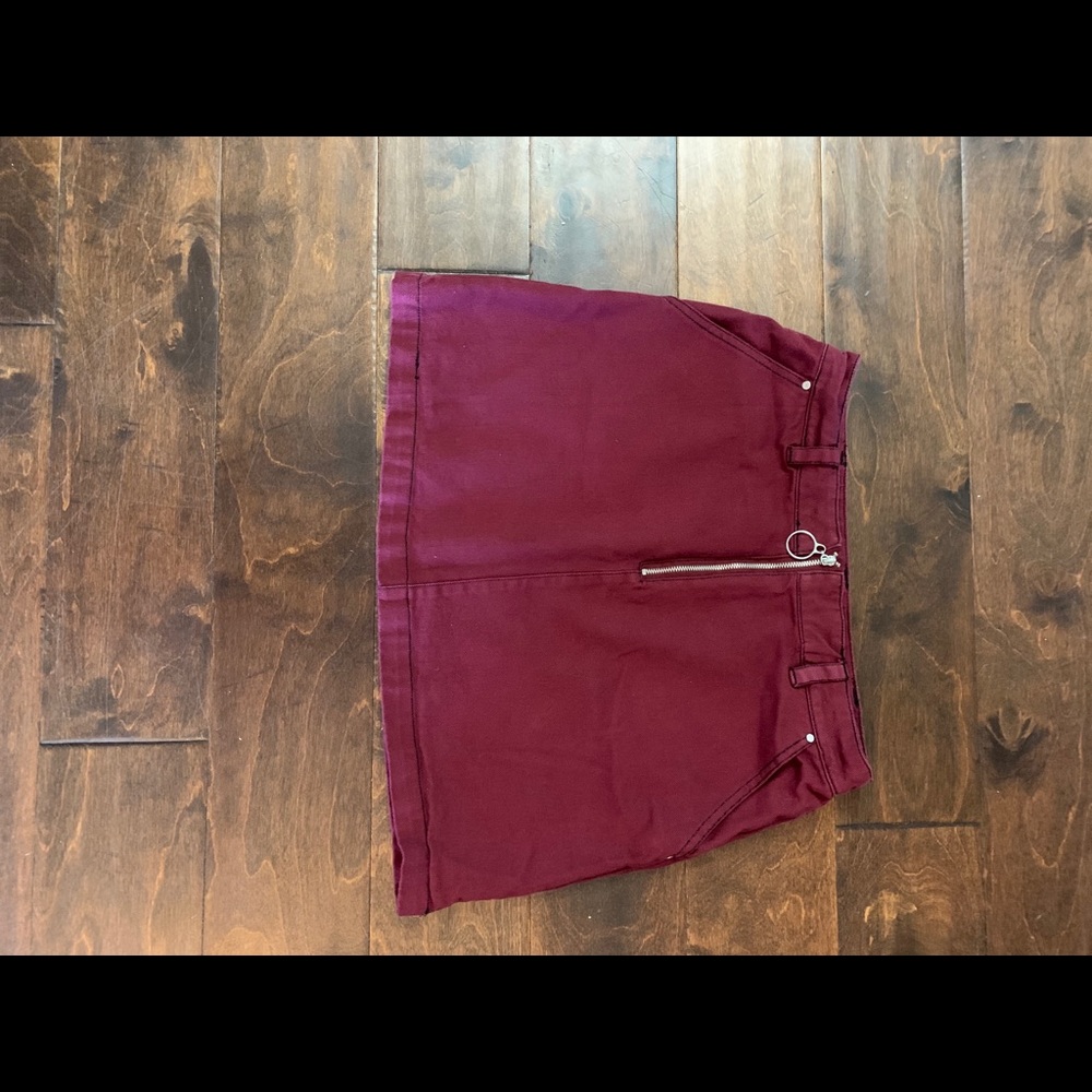 Maroon mini skirt